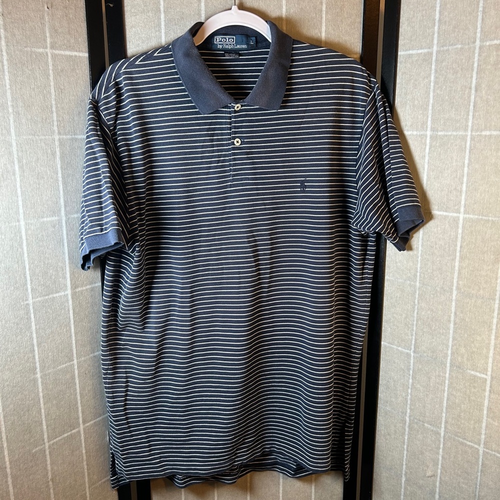 Polo by Ralph Lauren Men's Blue Striped Polo Shirt